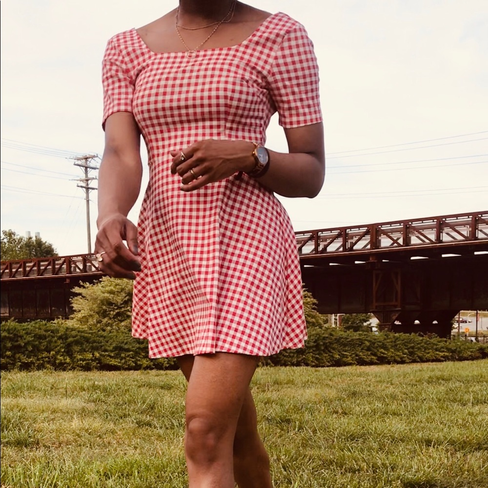 Red Gingham Skater Dress